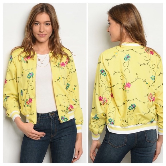 Floral Embroidered Pink Bomber Jacket - Picture 8 of 8